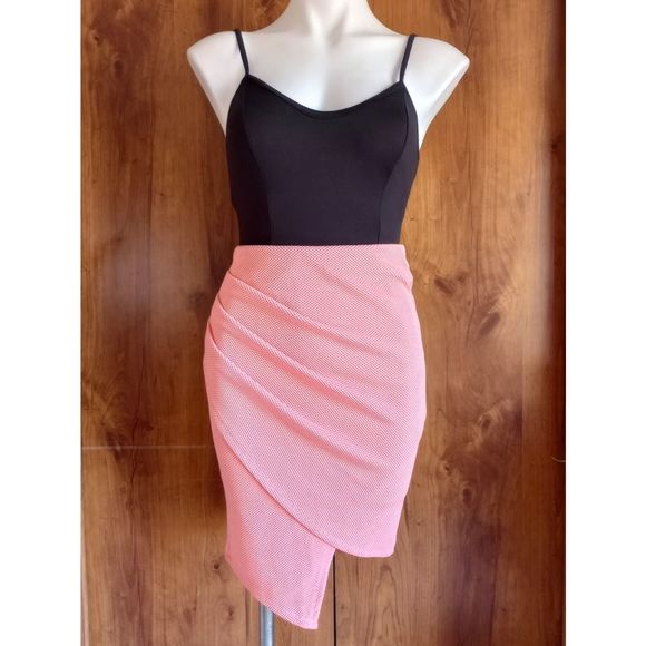 Trac Dresses & Skirts - Trac Pink Asymmetrical Pencil Skirt